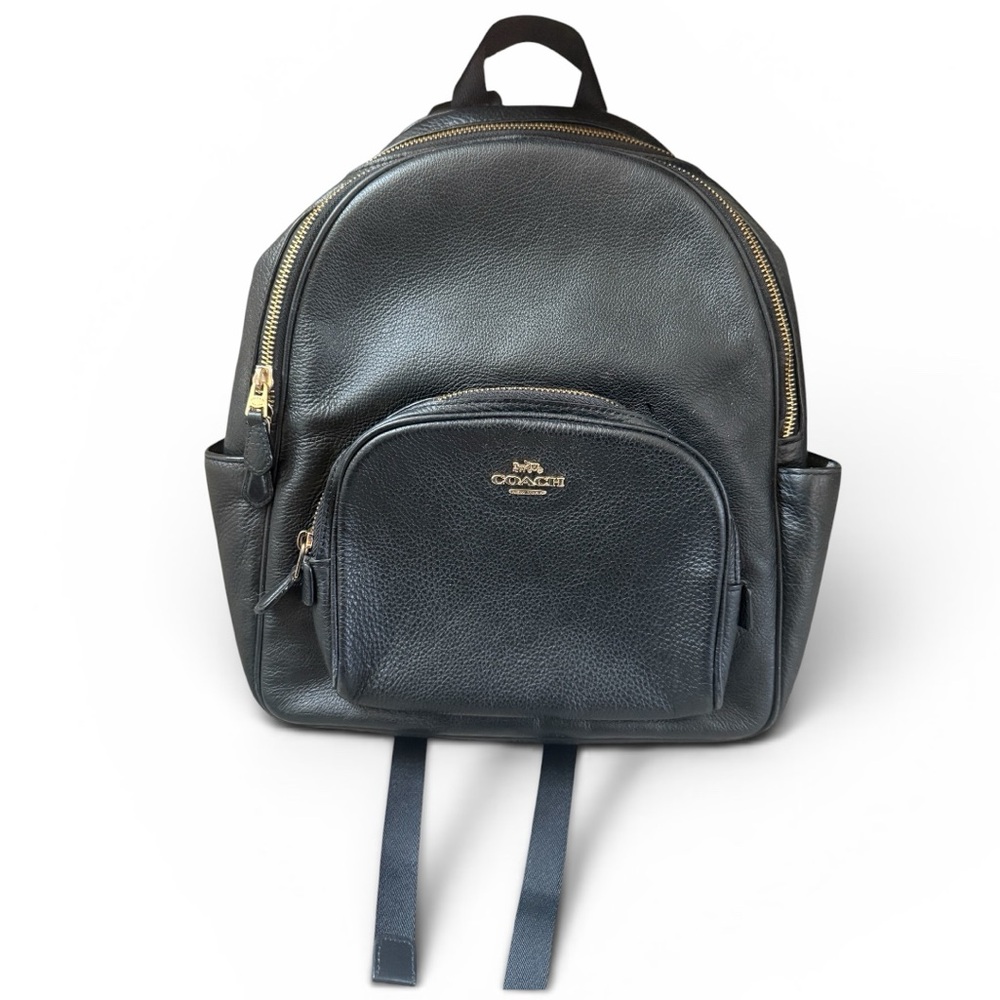Coach Court Leather Backpack with Gold Hardware Trendy Minimalist Bag - Picture 2 of 11